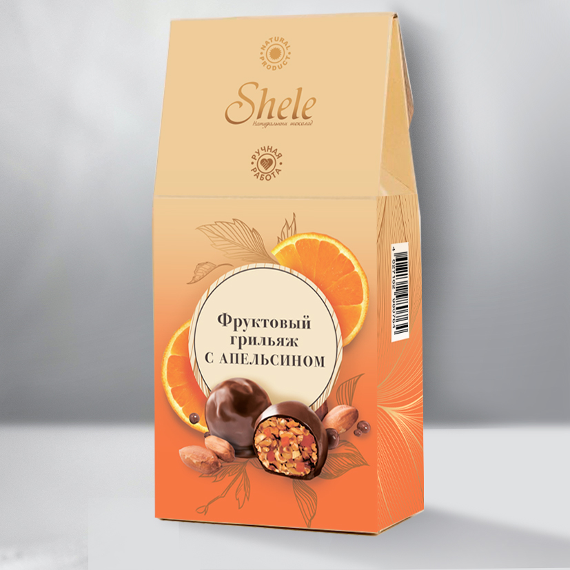 Конфеты Shele Фруктовый грильяж с апельсином 120г