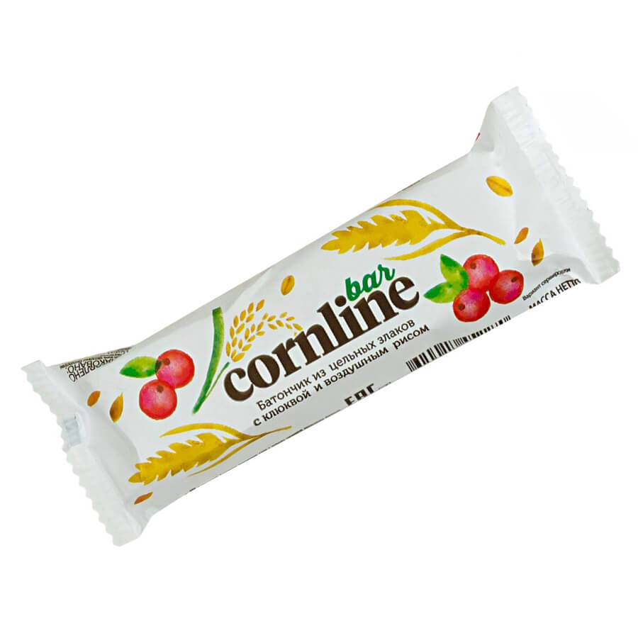 Батончик Cornline из цельных злаков с клюквой и воздушным рисом 30г