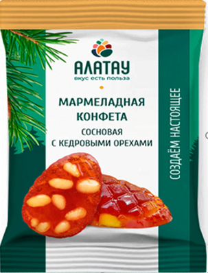 Конфета сосновый мармелад с кедровыми орехами